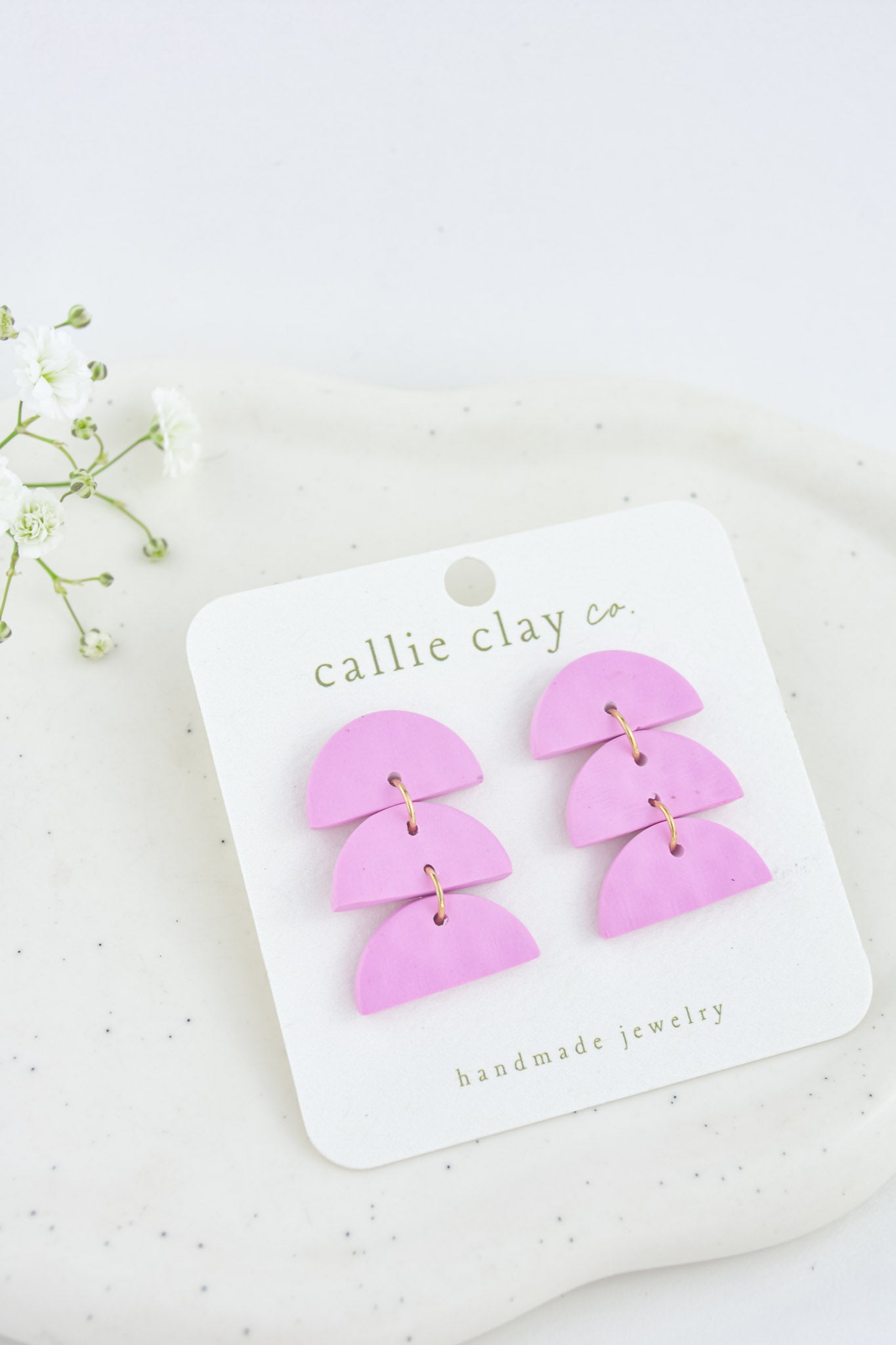 Sadie Clay Statement Earrings in Violet