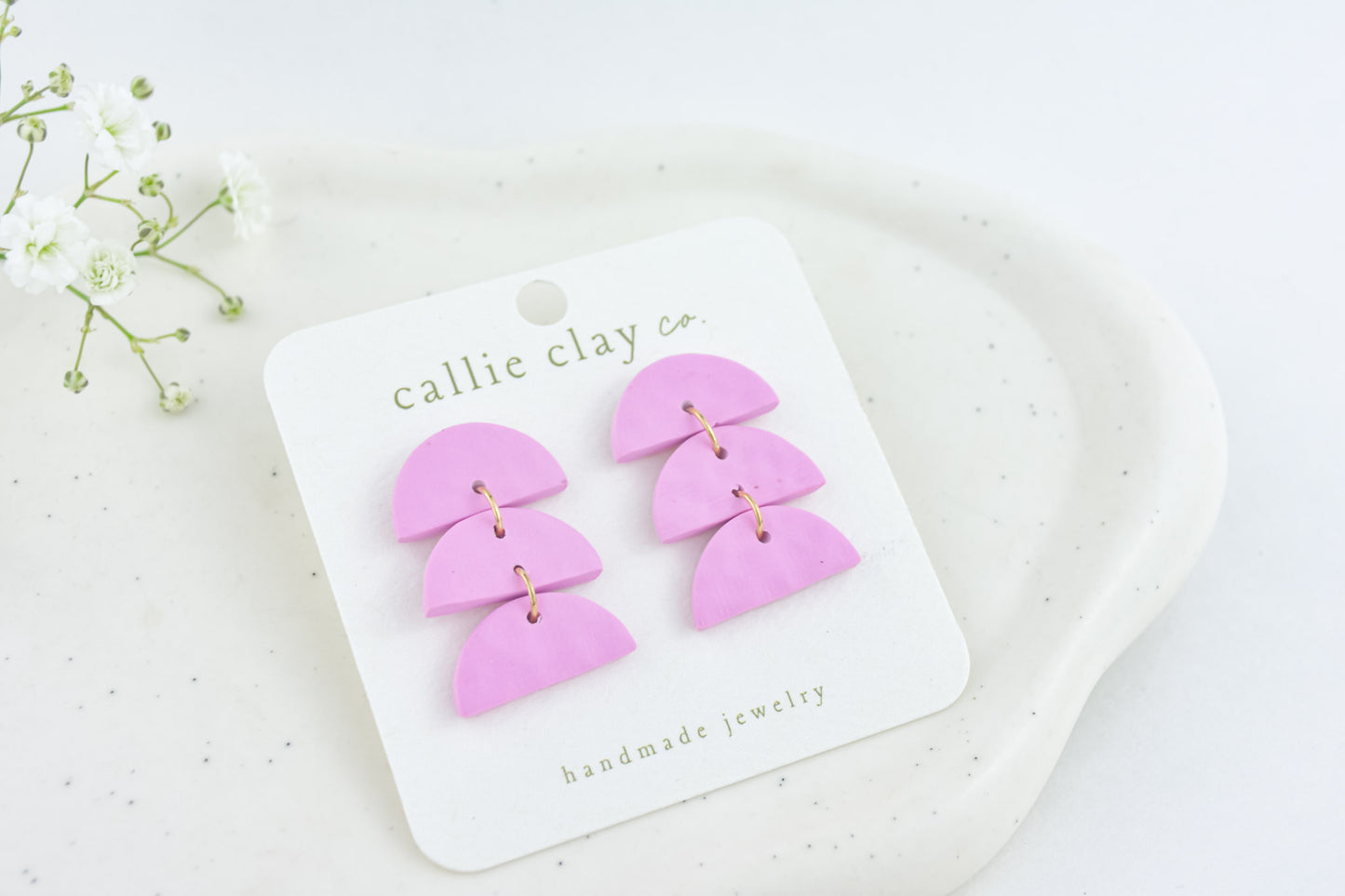 Sadie Clay Statement Earrings in Violet