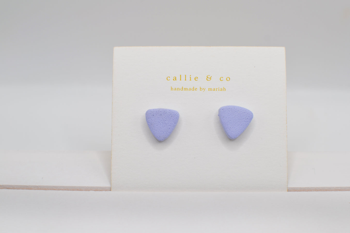 Modern Minimalist Studs | textured blue triangles