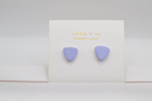 Modern Minimalist Studs | textured blue triangles