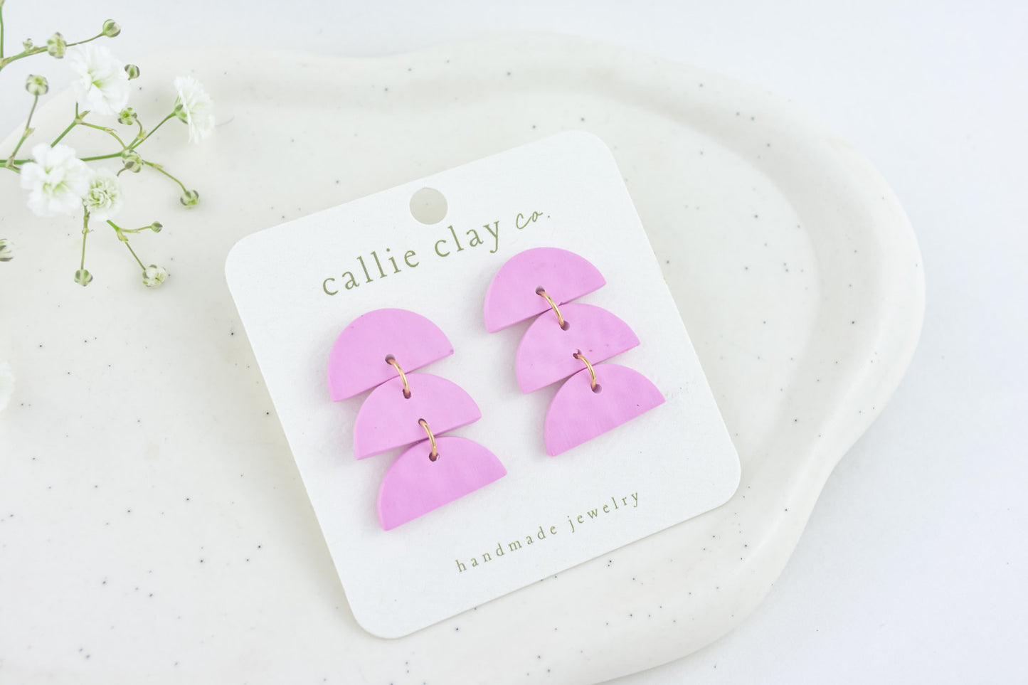 Sadie Clay Statement Earrings in Violet