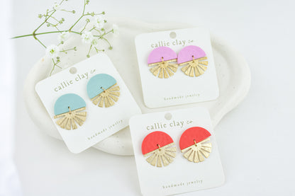 Cleo Clay Statement Earrings in Turquoise