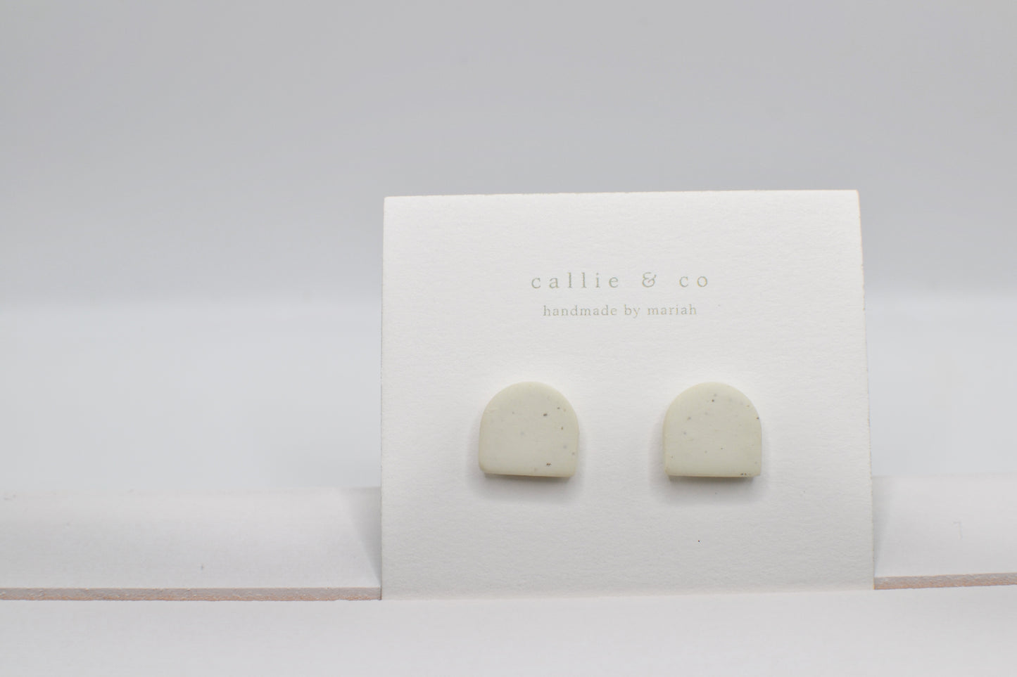 Modern Minimalist Studs | speckled eggshell