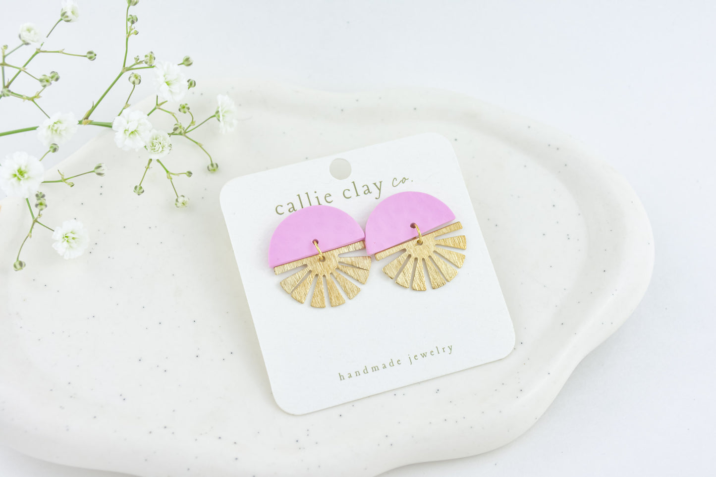 Cleo Clay Statement Earrings in Violet