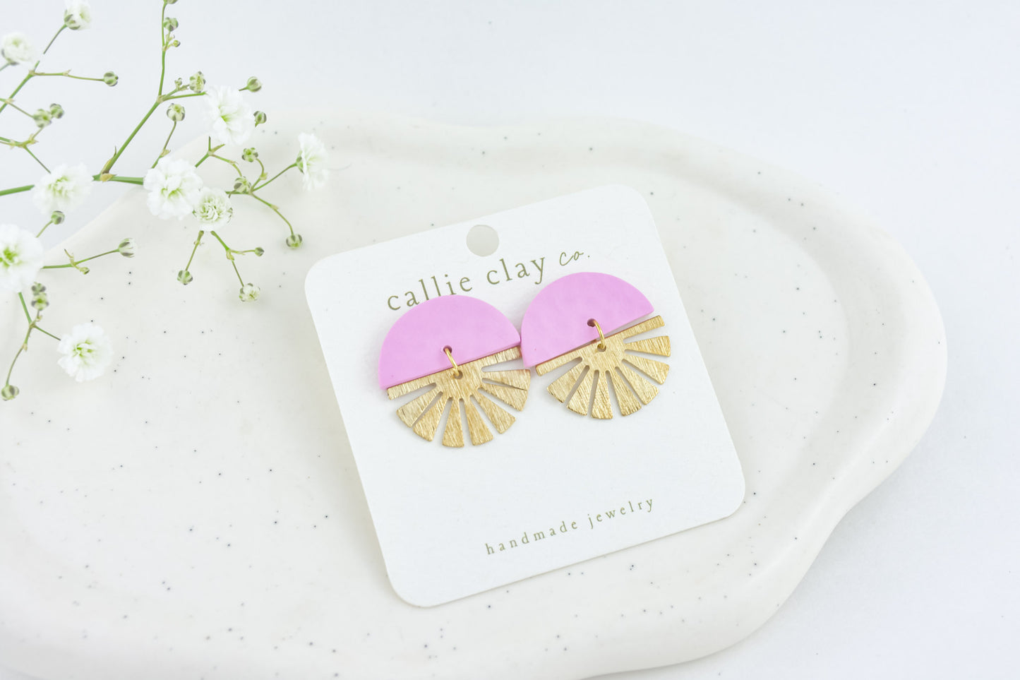 Cleo Clay Statement Earrings in Violet