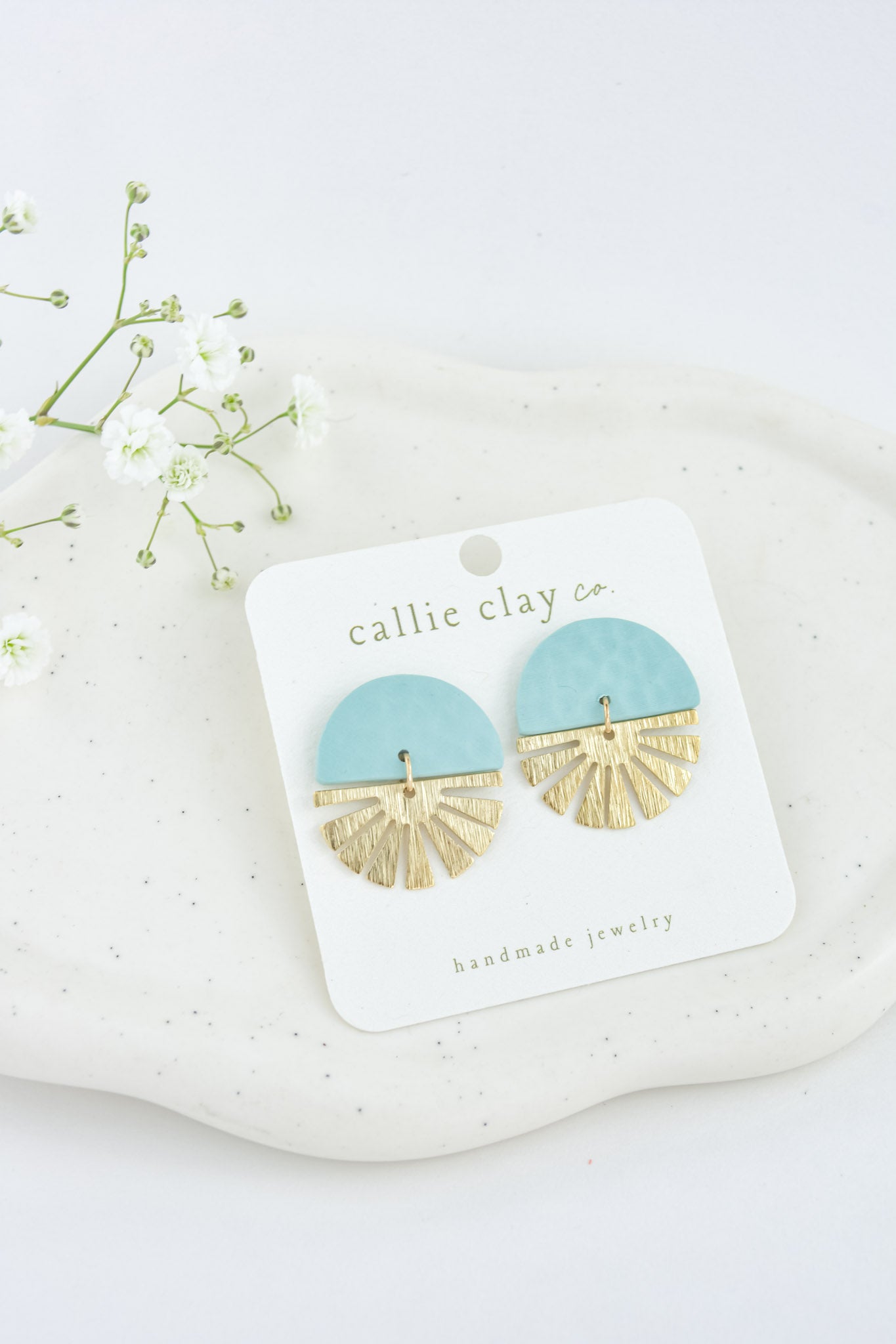 Cleo Clay Statement Earrings in Turquoise