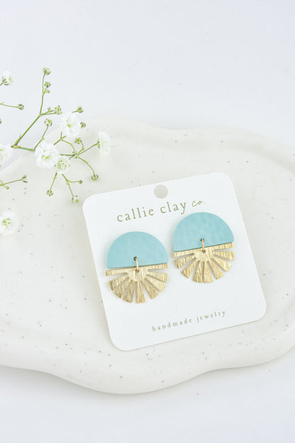 Cleo Clay Statement Earrings in Turquoise