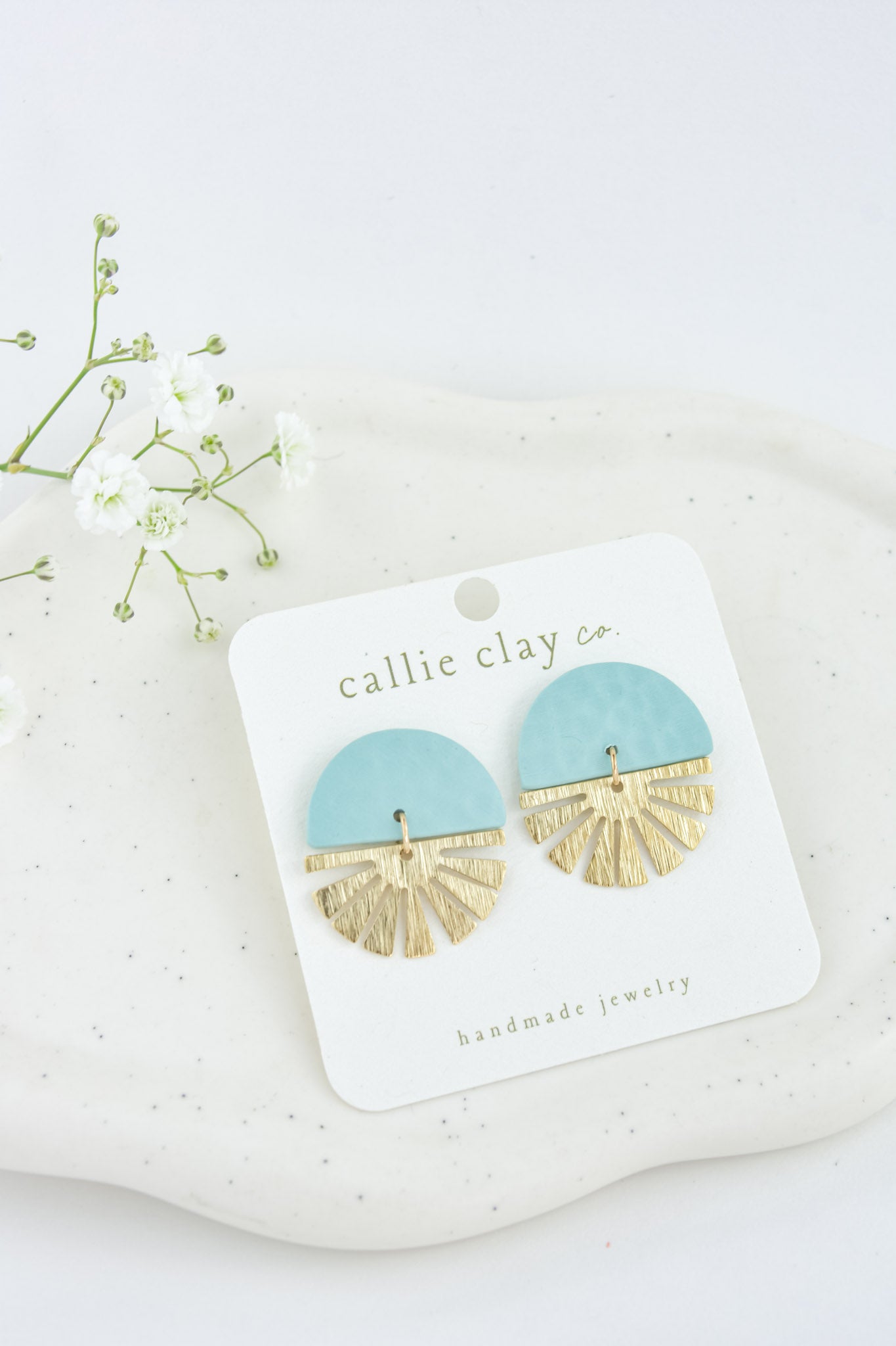 Cleo Clay Statement Earrings in Turquoise