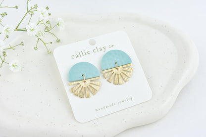 Cleo Clay Statement Earrings in Turquoise