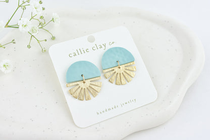 Cleo Clay Statement Earrings in Turquoise