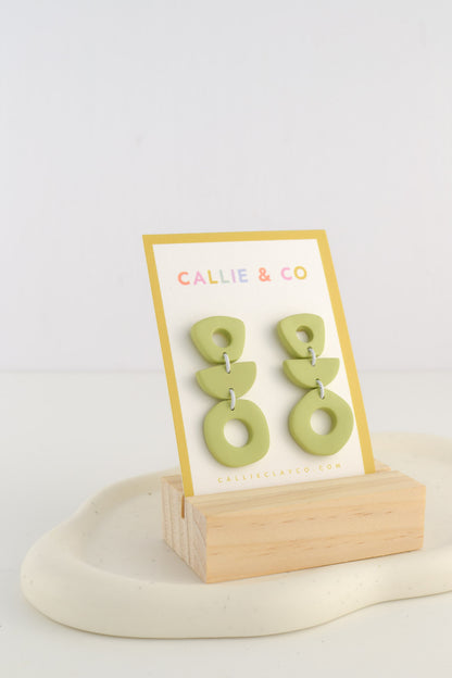 Modern Abstract Dangles | Lime Green