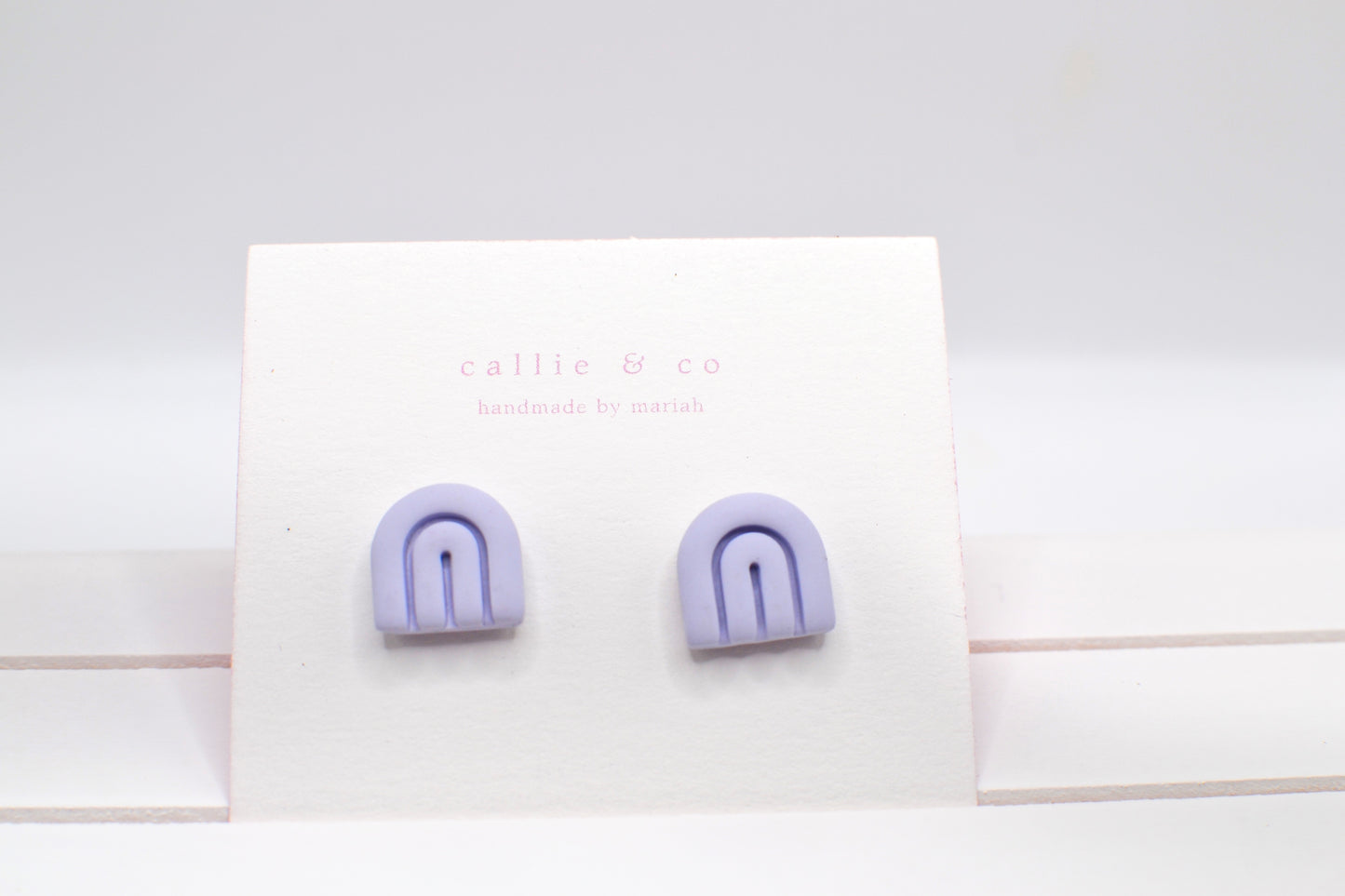 Modern Minimalist Studs | periwinkle arches