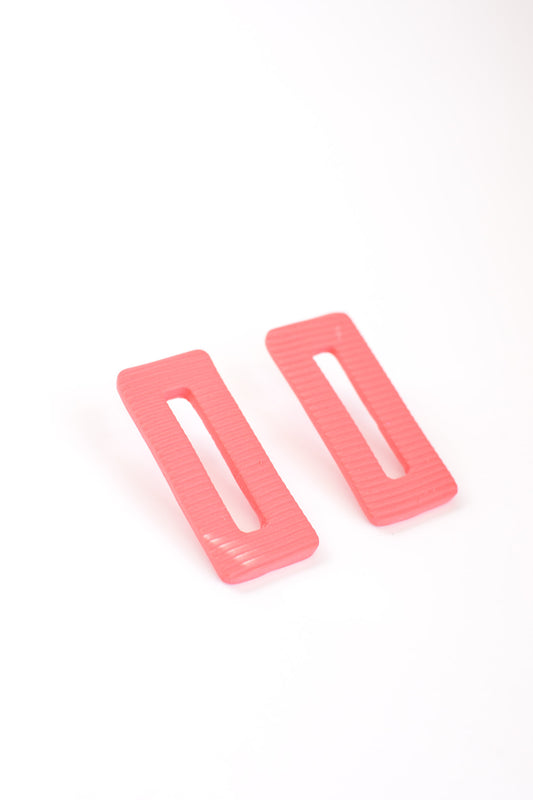 Oversized Abstract Studs | Textured Pink