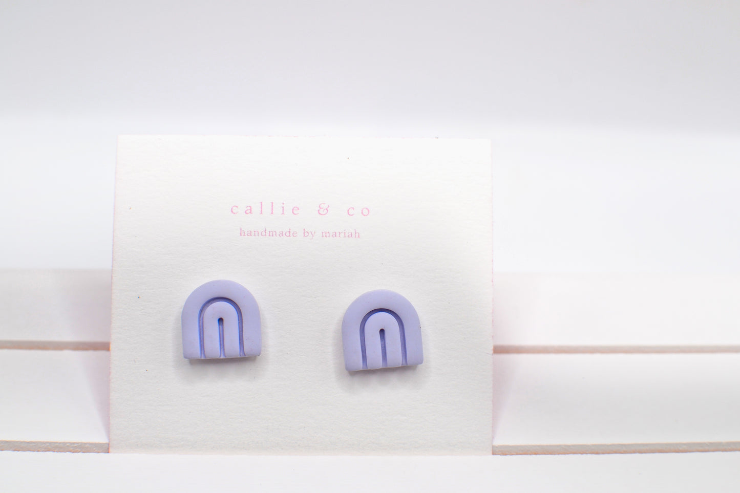 Modern Minimalist Studs | periwinkle arches