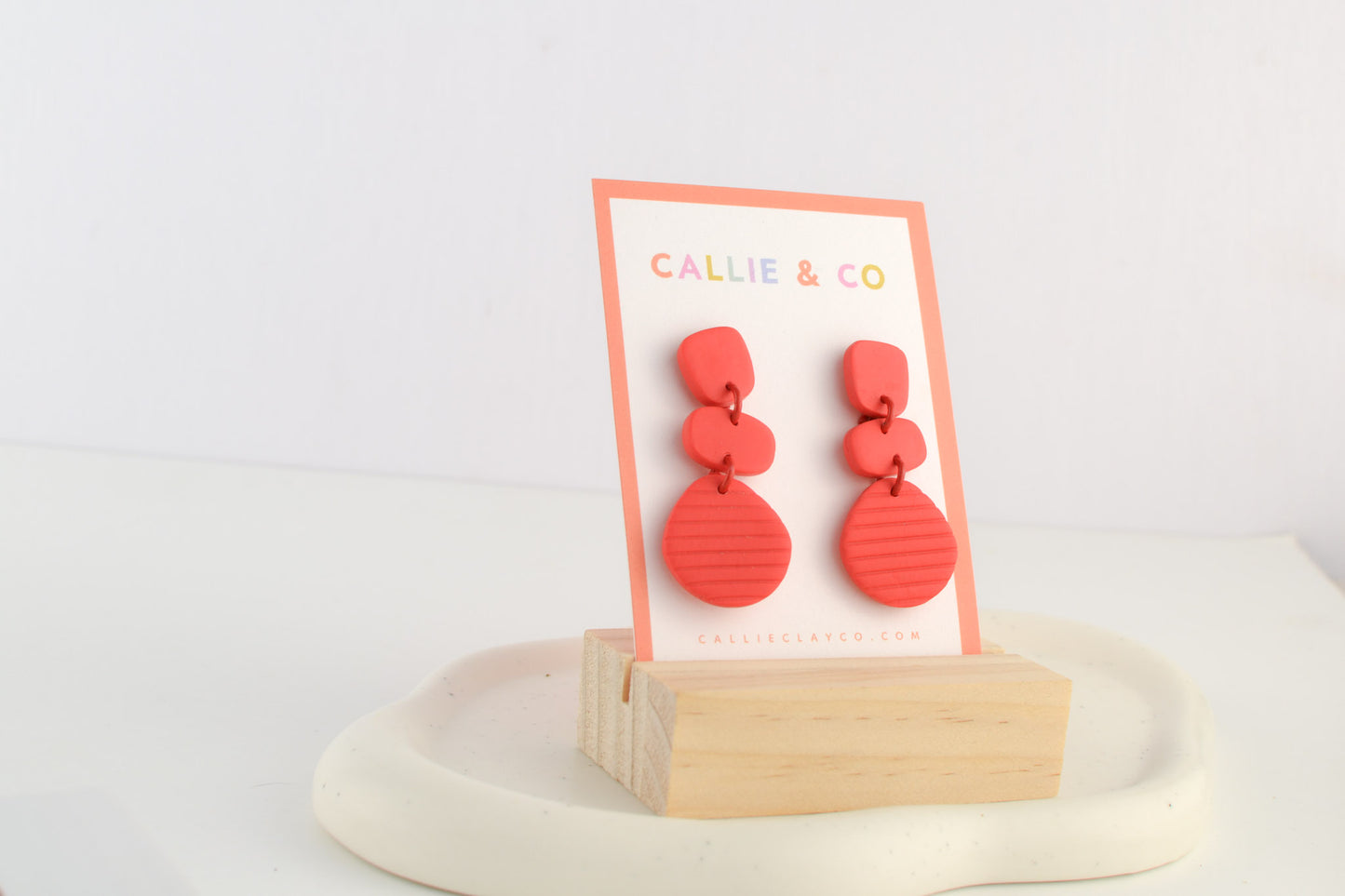 Modern Abstract Dangles | Cherry Red