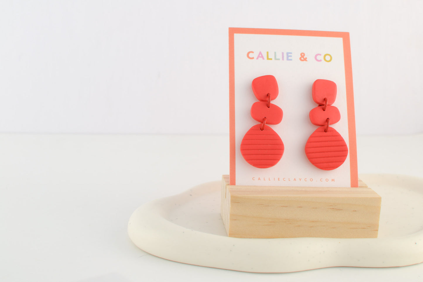 Modern Abstract Dangles | Cherry Red