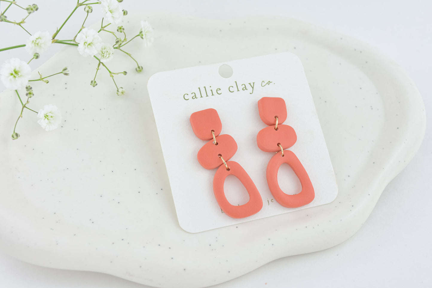 Cleo Clay Statement Earrings in Blush