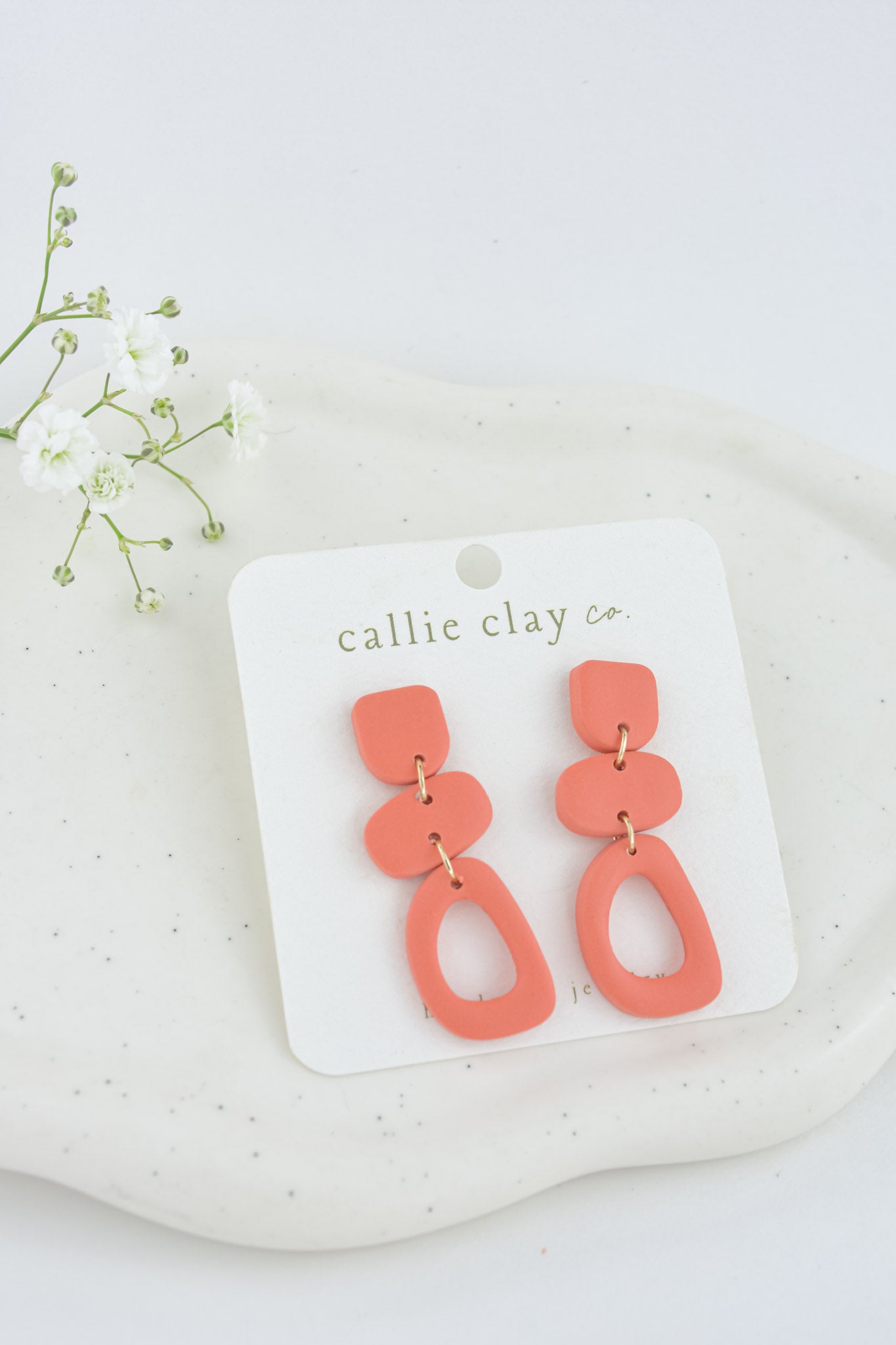 Cleo Clay Statement Earrings in Blush