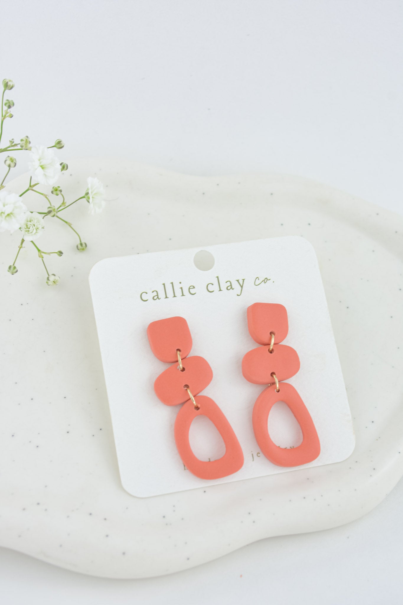 Cleo Clay Statement Earrings in Blush