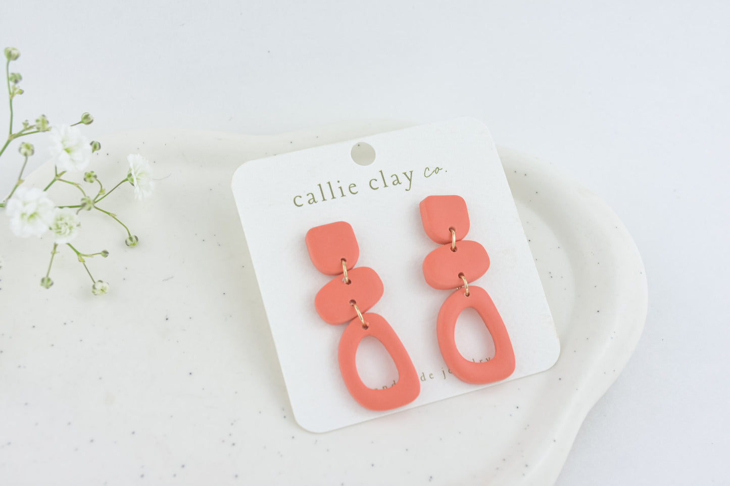 Cleo Clay Statement Earrings in Blush