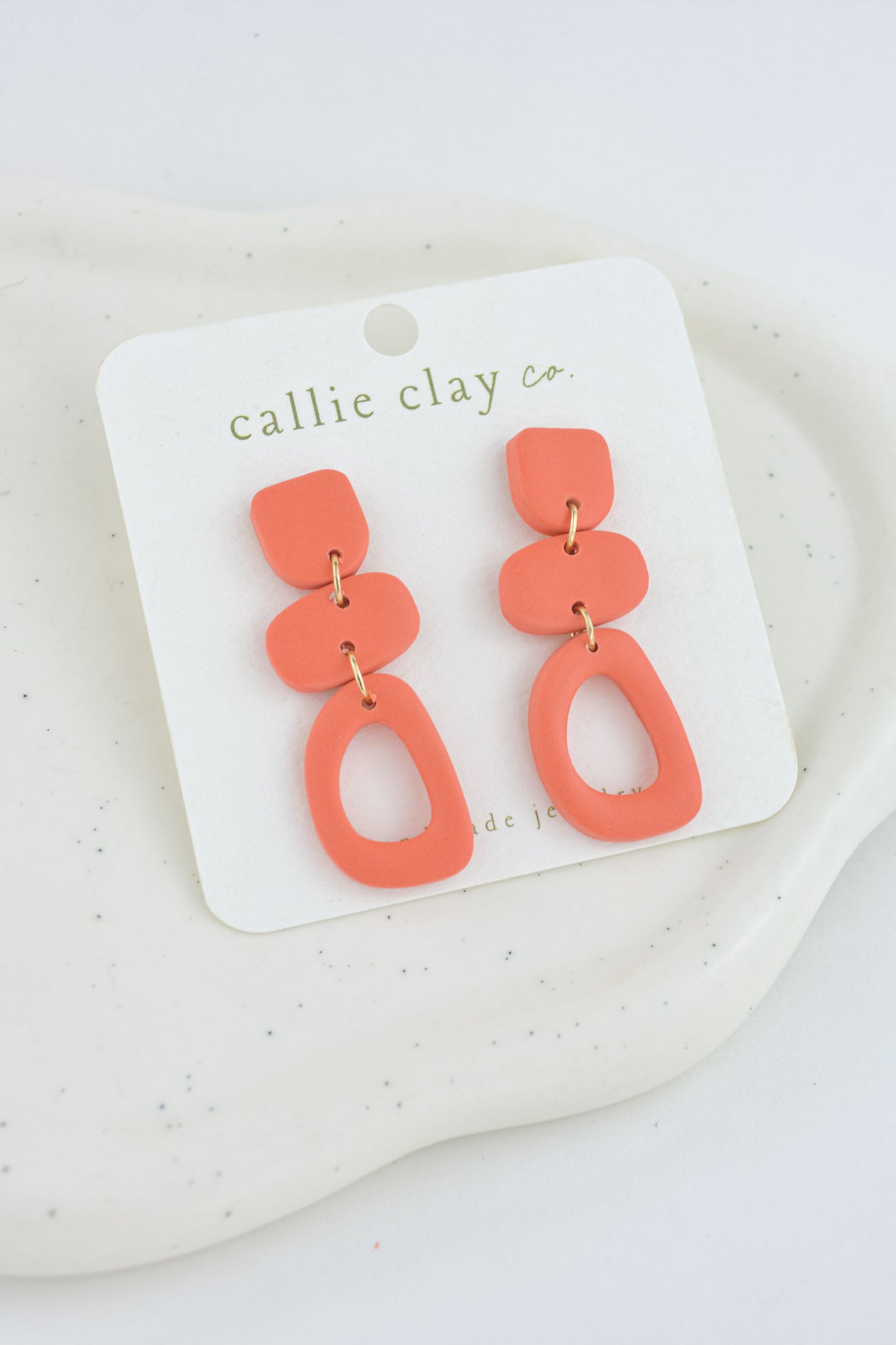 Cleo Clay Statement Earrings in Blush