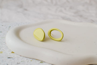 Modern Abstract Studs | Lime Green