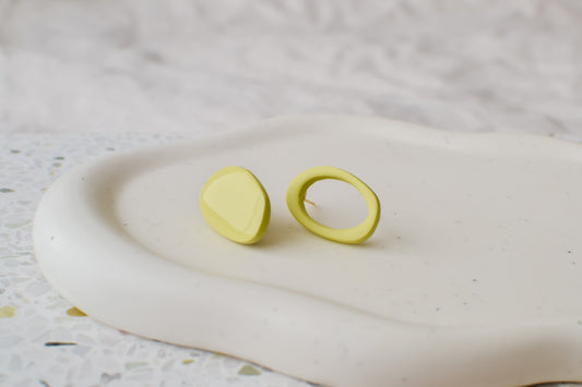 Modern Abstract Studs | Lime Green
