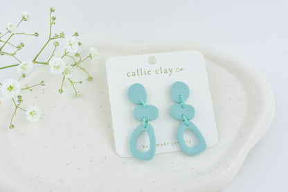 Cleo Clay Statement Earrings in Turqoise