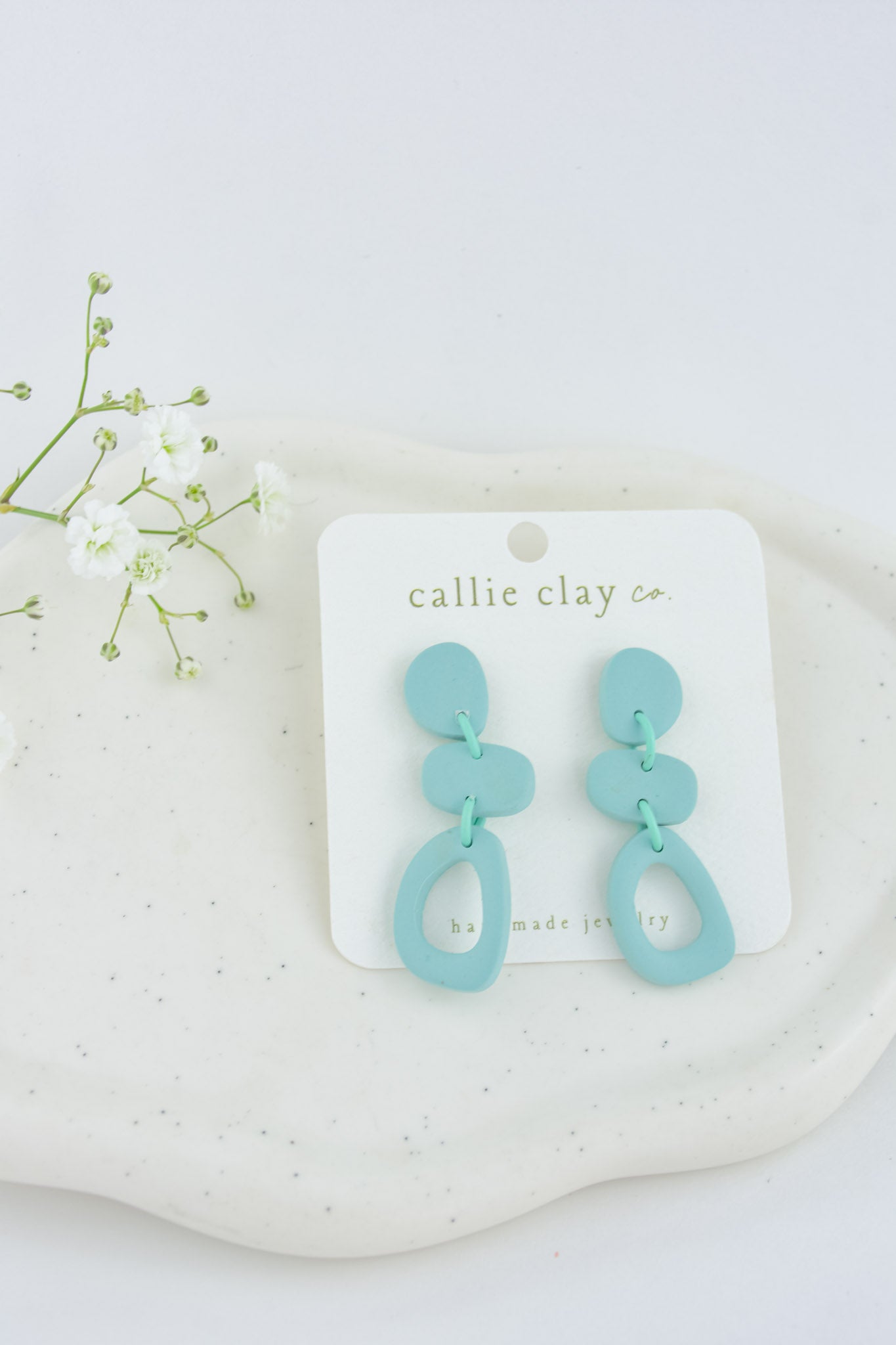 Cleo Clay Statement Earrings in Turqoise