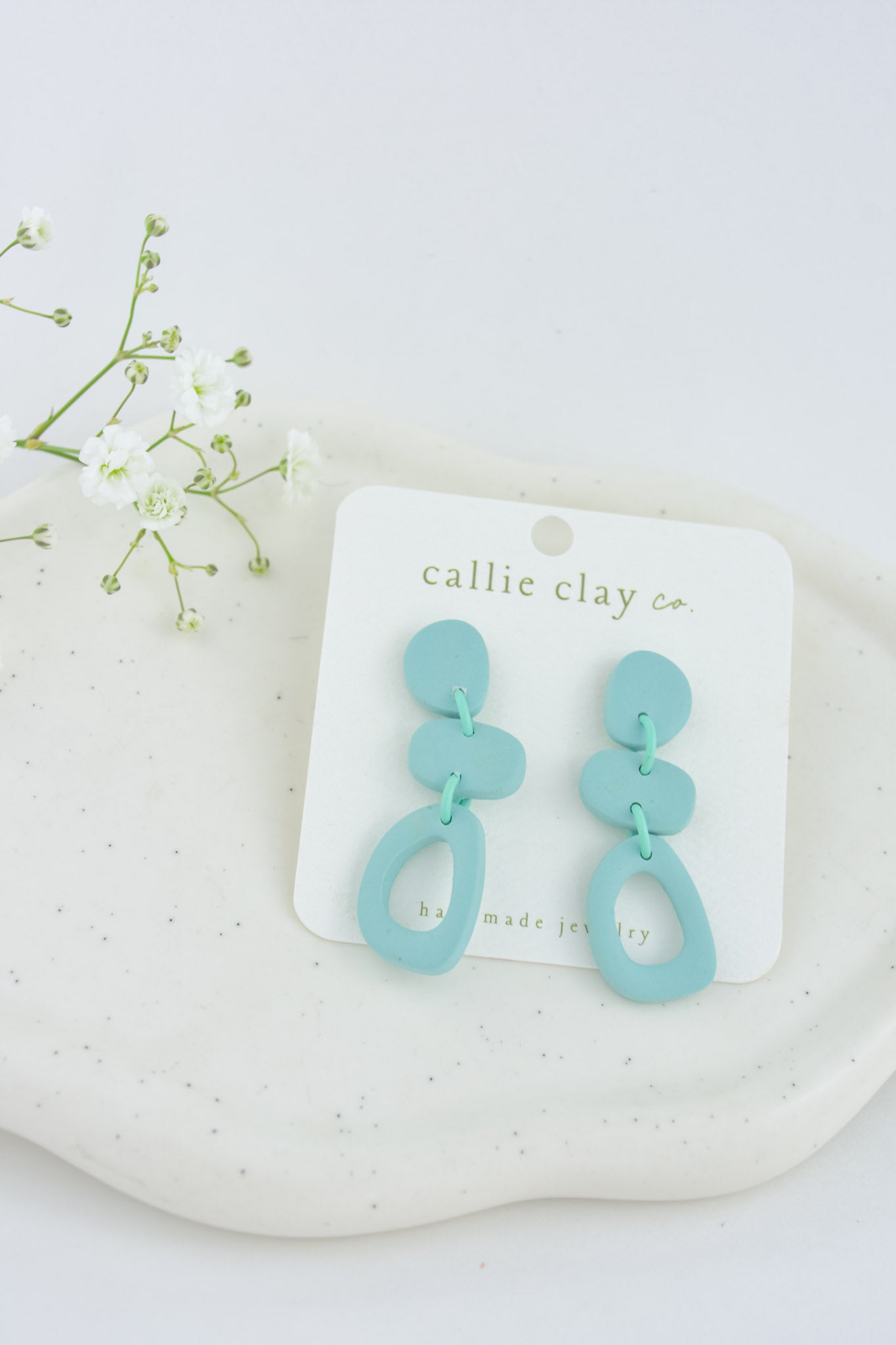 Cleo Clay Statement Earrings in Turqoise