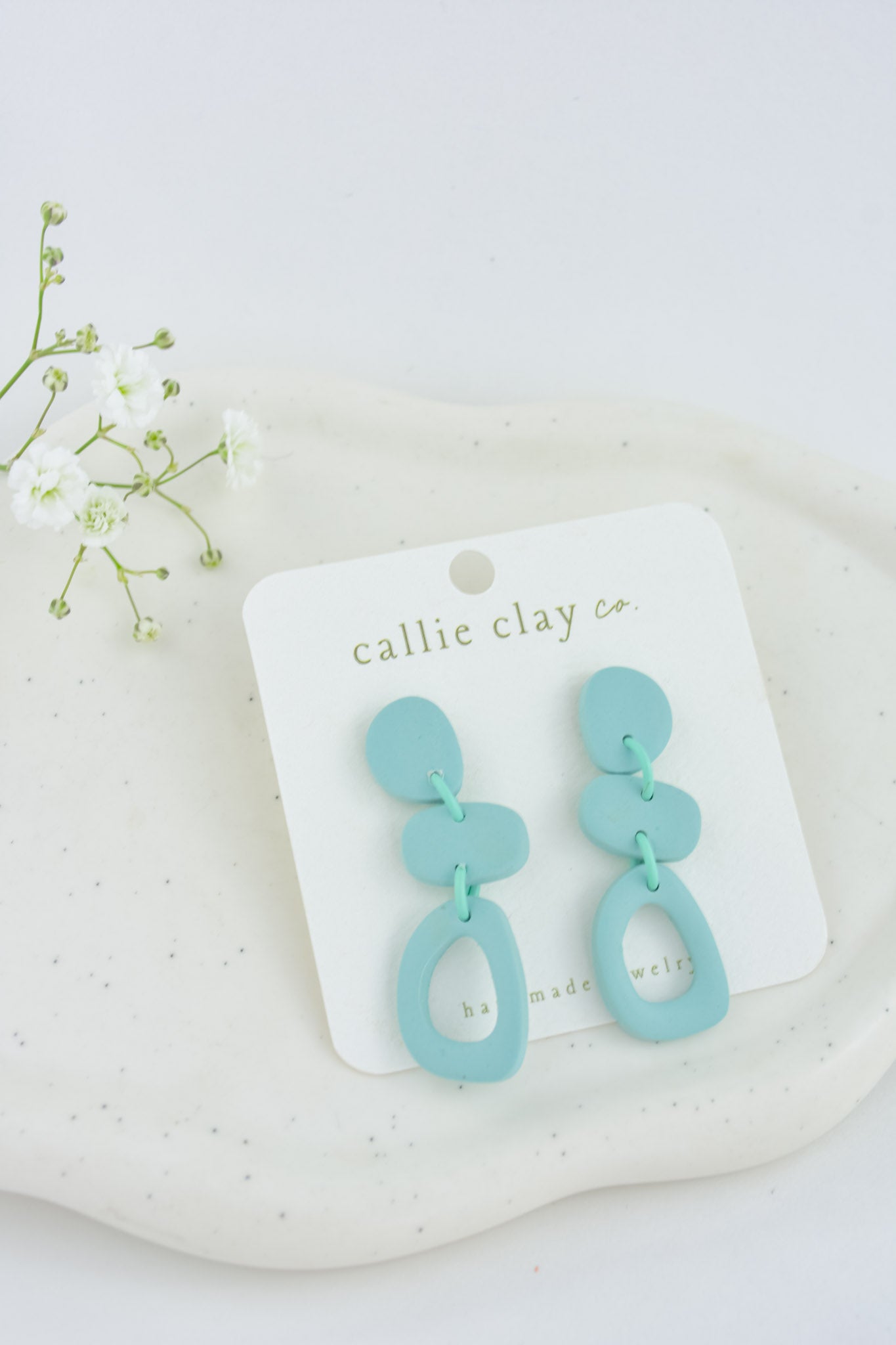 Cleo Clay Statement Earrings in Turqoise