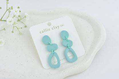 Cleo Clay Statement Earrings in Turqoise