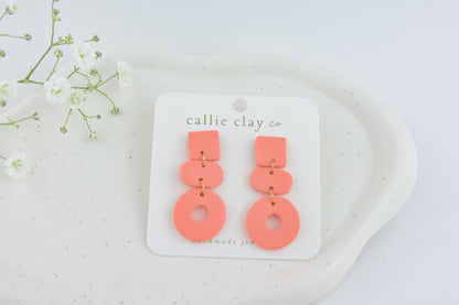 Cleo Clay Statement Earrings in Peach