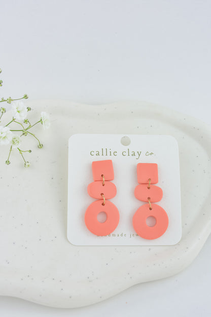 Cleo Clay Statement Earrings in Peach