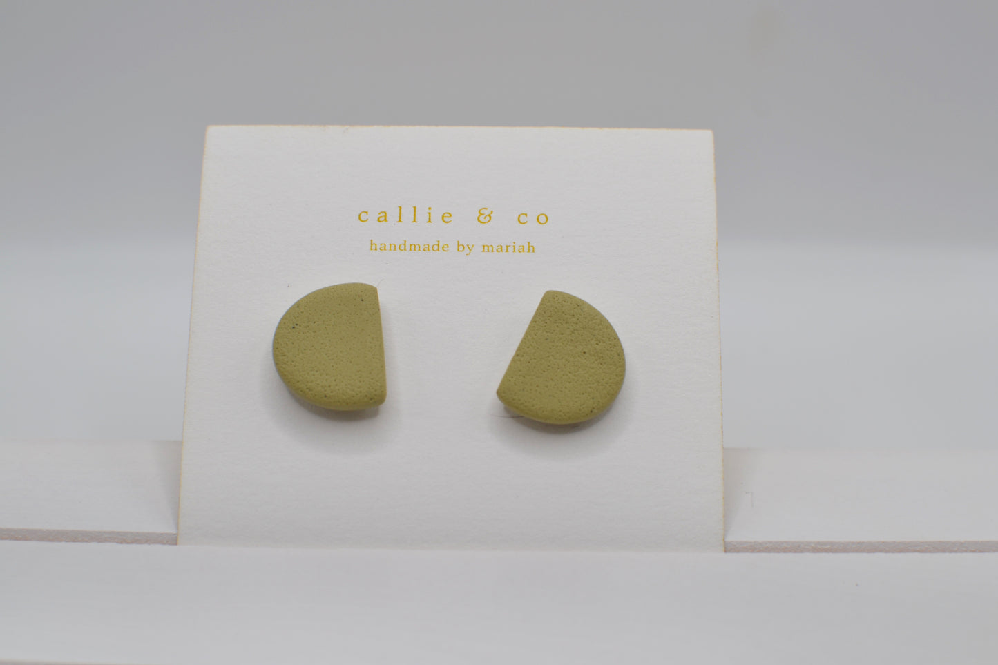 Modern Minimalist Studs | textured sage studs