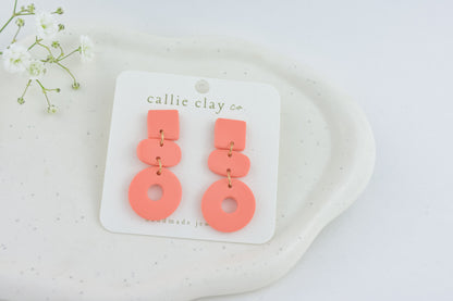 Cleo Clay Statement Earrings in Peach