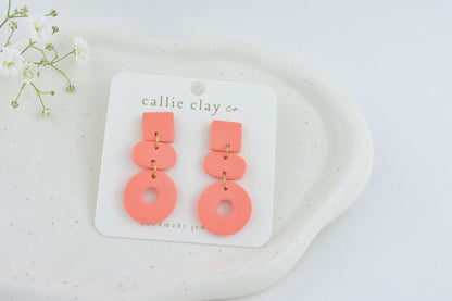 Cleo Clay Statement Earrings in Peach