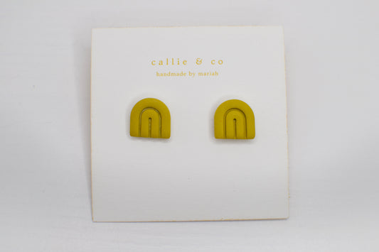 modern minimalist studs | bright green arches