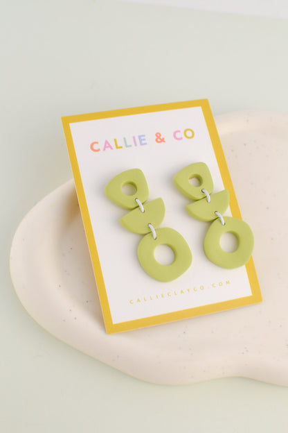 Modern Abstract Dangles | Lime Green