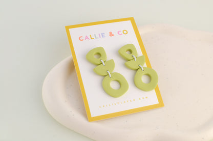 Modern Abstract Dangles | Lime Green