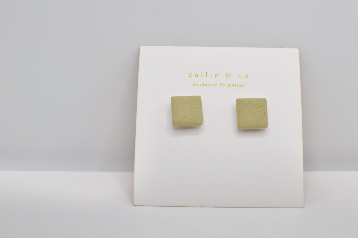 Modern Minimalist Studs | textured sage squares