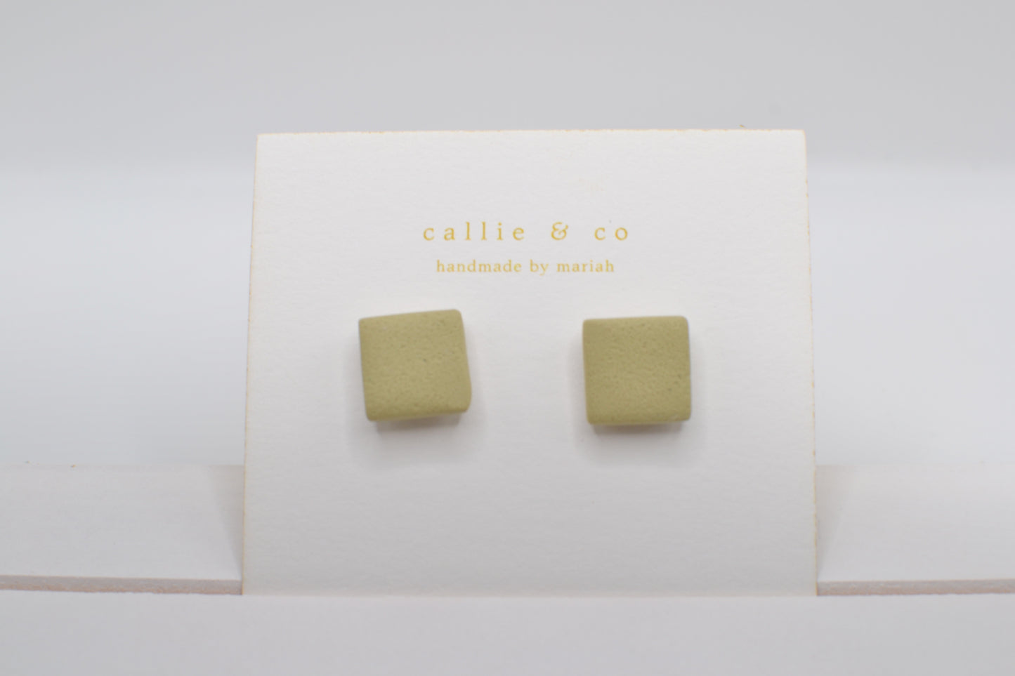 Modern Minimalist Studs | textured sage squares