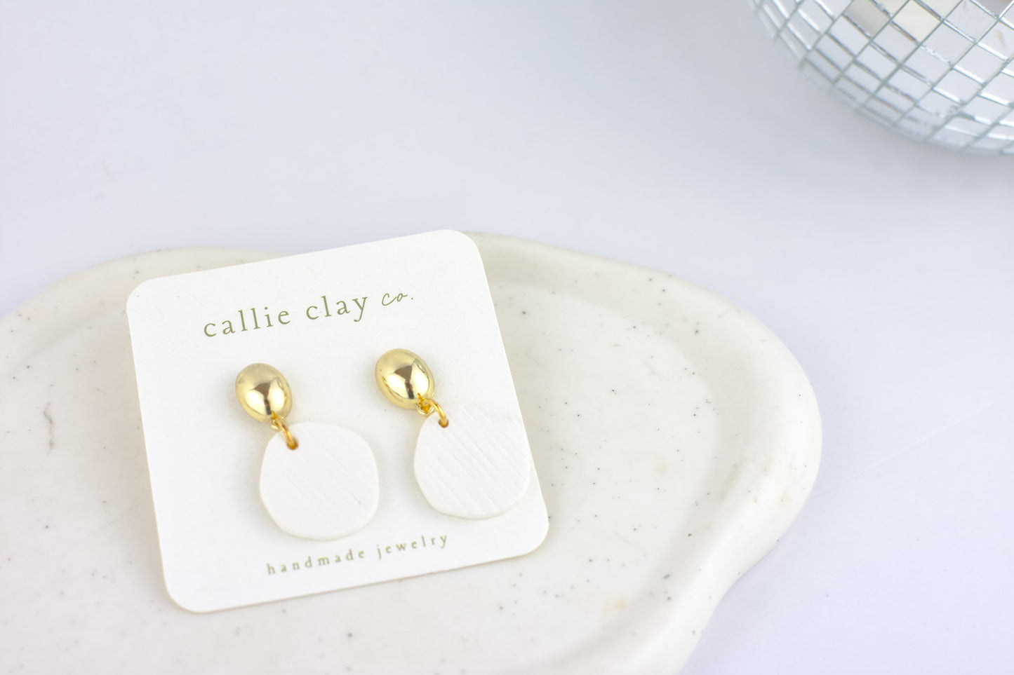 Grace Dangles | Gold & White Droplets