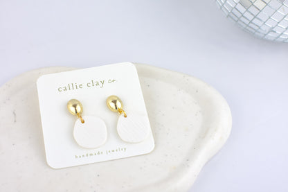 Grace Dangles | Gold & White Droplets