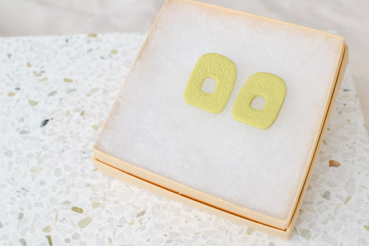 Textured Cutout Studs | Lime Green