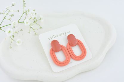 Lola Clay Statement Stud Earrings in Rust