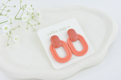 Lola Clay Statement Stud Earrings in Rust