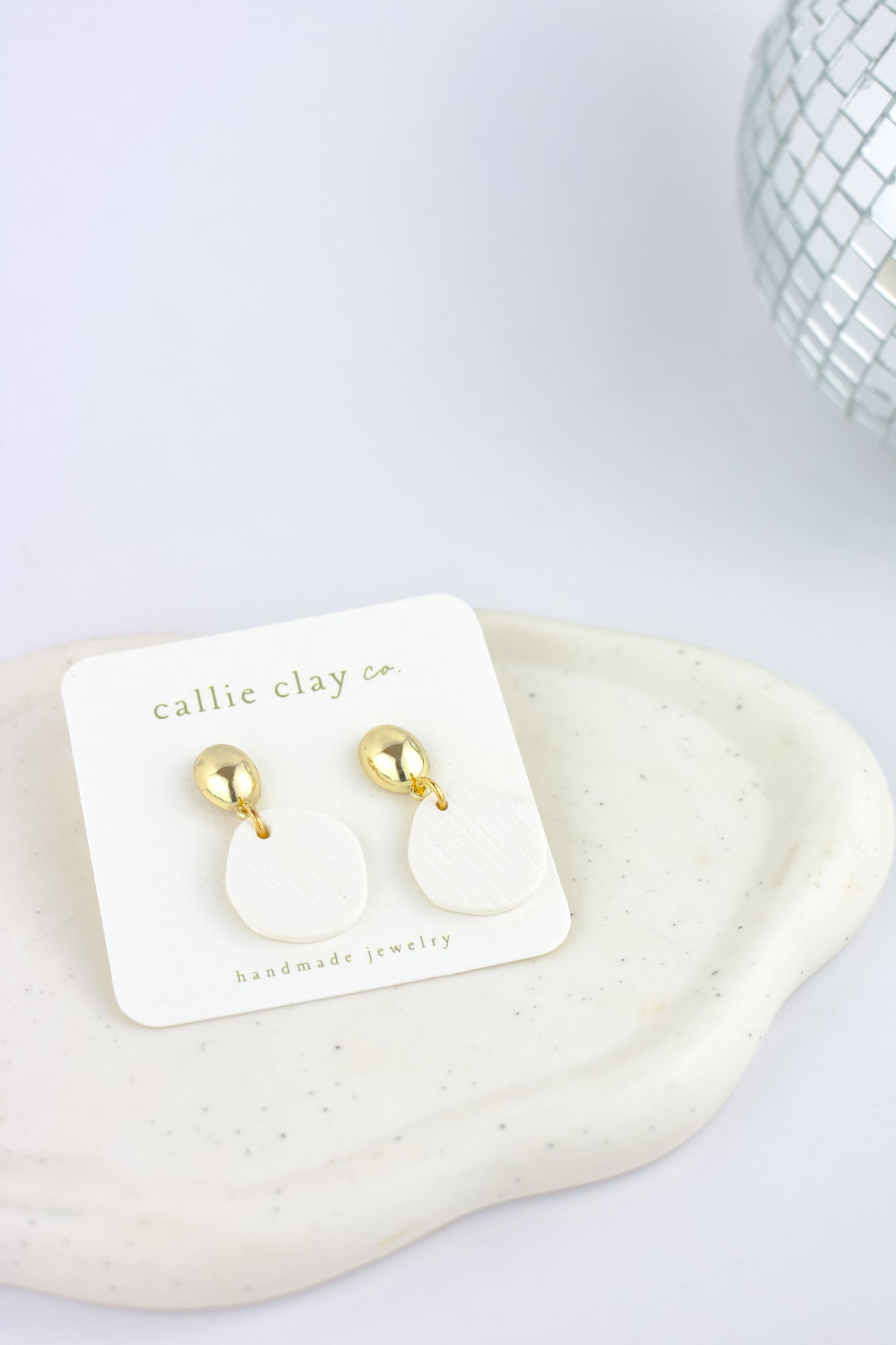 Grace Dangles | Gold & White Droplets