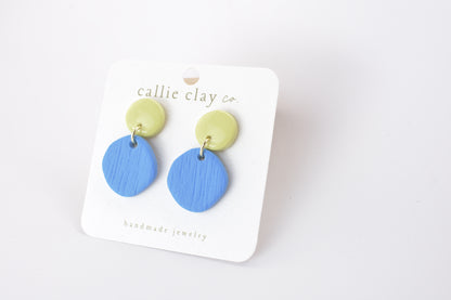 Soleil Dangles | Cobalt Blue & Green Chartreuse