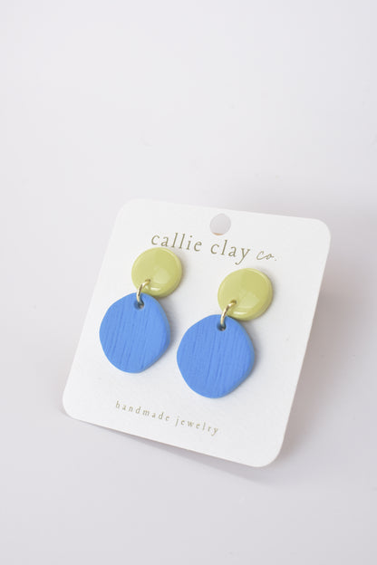 Soleil Dangles | Cobalt Blue & Green Chartreuse